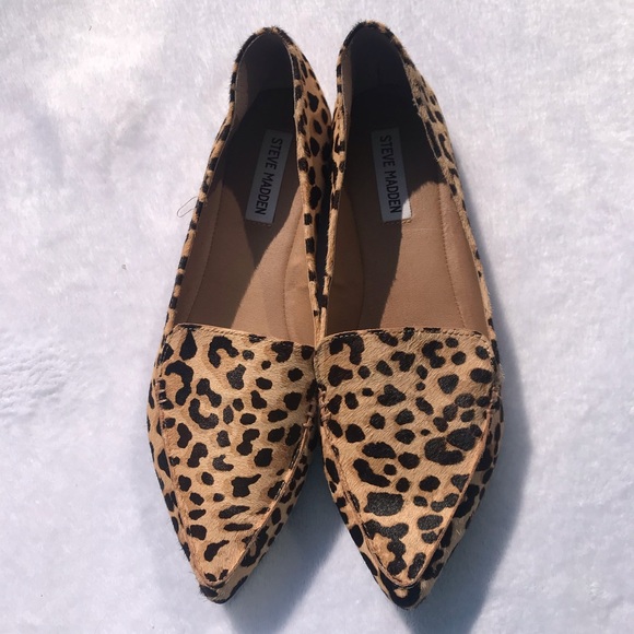 steve madden feather loafer leopard